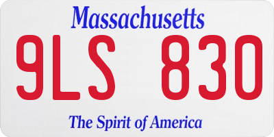 MA license plate 9LS830