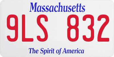 MA license plate 9LS832