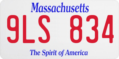 MA license plate 9LS834