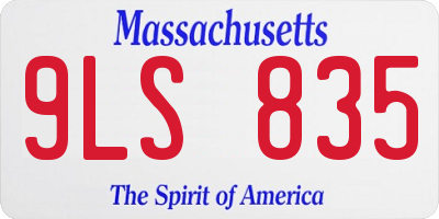MA license plate 9LS835