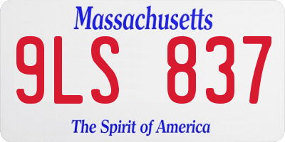 MA license plate 9LS837