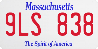 MA license plate 9LS838