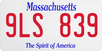 MA license plate 9LS839