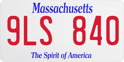 MA license plate 9LS840