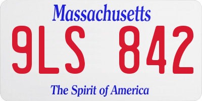 MA license plate 9LS842