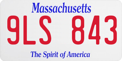 MA license plate 9LS843
