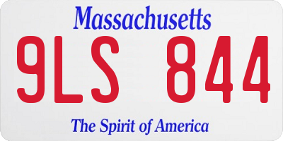 MA license plate 9LS844