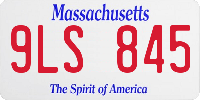 MA license plate 9LS845