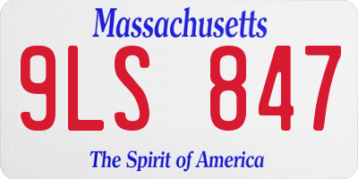 MA license plate 9LS847