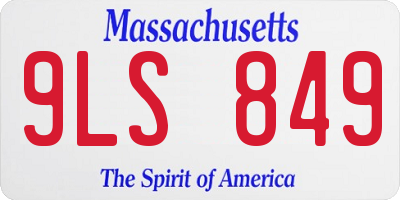 MA license plate 9LS849