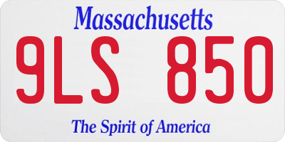 MA license plate 9LS850