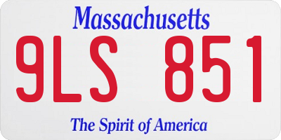 MA license plate 9LS851