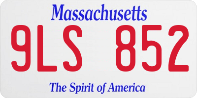 MA license plate 9LS852