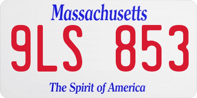 MA license plate 9LS853