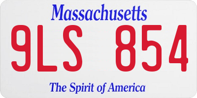 MA license plate 9LS854