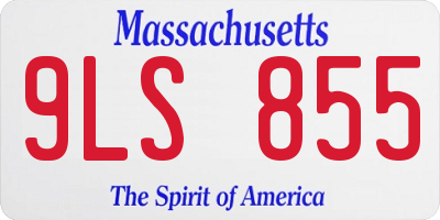 MA license plate 9LS855