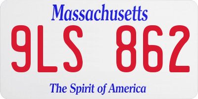 MA license plate 9LS862