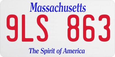 MA license plate 9LS863