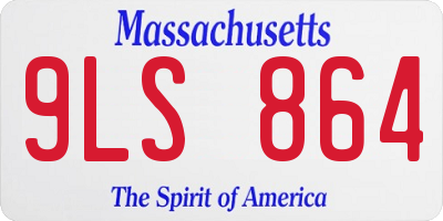 MA license plate 9LS864