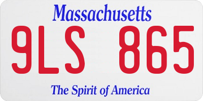 MA license plate 9LS865