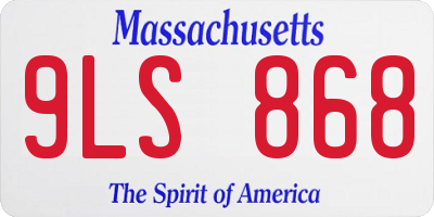 MA license plate 9LS868