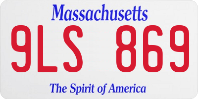 MA license plate 9LS869
