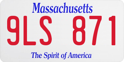 MA license plate 9LS871