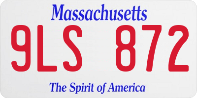 MA license plate 9LS872