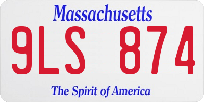 MA license plate 9LS874