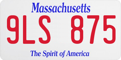 MA license plate 9LS875