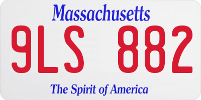 MA license plate 9LS882