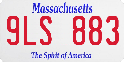 MA license plate 9LS883
