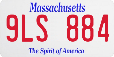 MA license plate 9LS884