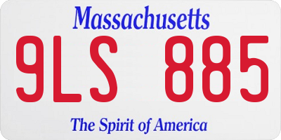 MA license plate 9LS885