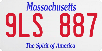 MA license plate 9LS887
