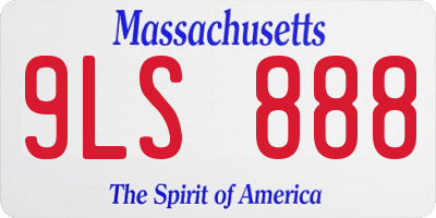 MA license plate 9LS888