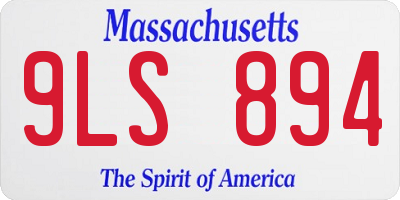 MA license plate 9LS894