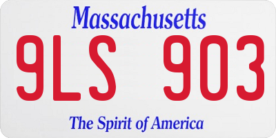 MA license plate 9LS903