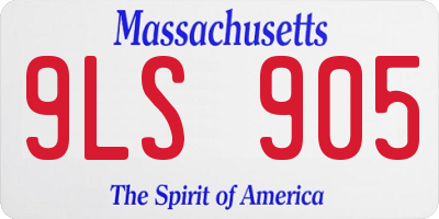 MA license plate 9LS905