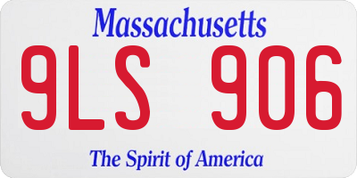 MA license plate 9LS906