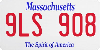 MA license plate 9LS908