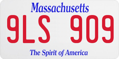 MA license plate 9LS909