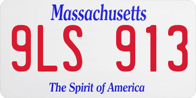 MA license plate 9LS913