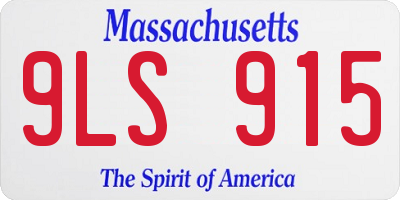 MA license plate 9LS915