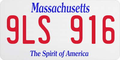 MA license plate 9LS916