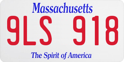 MA license plate 9LS918