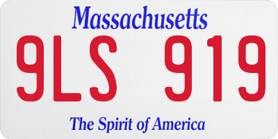 MA license plate 9LS919