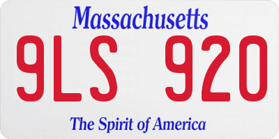 MA license plate 9LS920