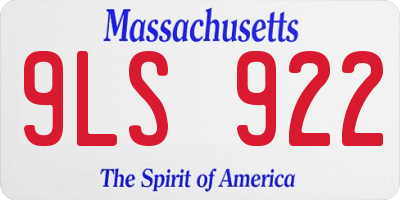 MA license plate 9LS922
