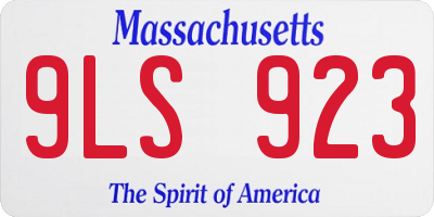 MA license plate 9LS923